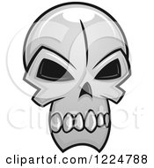 Clipart Of A Grayscale Monster Skull 9 Royalty Free Vector Illustration