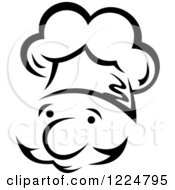 Clipart Of A Happy Black And White Male Chef Wearing A Toque Hat 3 Royalty Free Vector Illustration