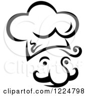 Clipart Of A Happy Black And White Male Chef Wearing A Toque Hat 6 Royalty Free Vector Illustration