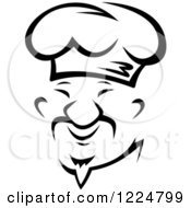 Clipart Of A Happy Black And White Male Chef Wearing A Toque Hat 7 Royalty Free Vector Illustration