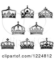 Poster, Art Print Of Black And White Crowns 7
