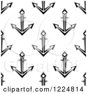 Poster, Art Print Of Seamless Background Pattern Of Black And White Anchors