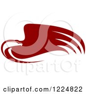 Clipart Of A Maroon Eagle And Wing Royalty Free Vector Illustration