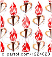 Clipart Of A Seamless Background Pattern Of Torches Royalty Free Vector Illustration