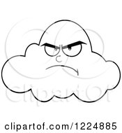 Poster, Art Print Of Grumpy Black And White Cloud Mascot