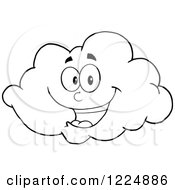 Poster, Art Print Of Happy Black And White Cloud Mascot