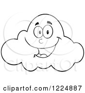 Poster, Art Print Of Happy Smiling Black And White Cloud Mascot