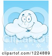 Clipart Of A Happy Winter Snow Cloud Mascot Royalty Free Vector Illustration