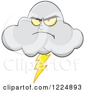 Poster, Art Print Of Mad Lightning Storm Cloud Mascot