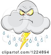 Angry Lightning Storm Cloud Mascot