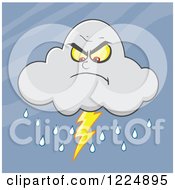 Mad Lightning Storm Cloud Mascot In A Dark Sky