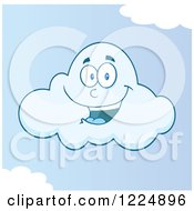 Poster, Art Print Of Happy Cloud Mascot In A Blue Sky