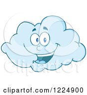 Poster, Art Print Of Happy Blue Cloud Mascot