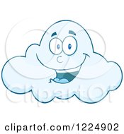 Poster, Art Print Of Happy Smiling Blue Cloud Mascot