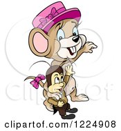 Poster, Art Print Of Female Mouse And Cricket Waving