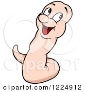 Clipart Of A Happy Earth Worm Royalty Free Vector Illustration by dero