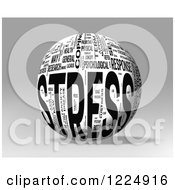 Clipart Of A 3d Stress Word Collage Sphere On Gray Royalty Free Illustration by MacX