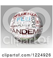 Clipart Of A 3d Flu Word Collage Sphere On Gray Royalty Free Illustration by MacX
