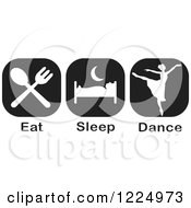 Poster, Art Print Of Black Eat Sleep Dance Ballet Icons