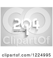 Clipart Of A 3d Grayscale Happy New Year 2014 Greeting Royalty Free Vector Illustration