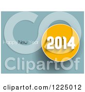 Clipart Of A Simple Happy New Year 2014 Greeting Over Blue Royalty Free Vector Illustration