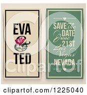 Clipart Of A Vintage Save The Date With A Pink Tulip And Sample Text Royalty Free Vector Illustration