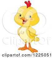 Clipart Of A Cute Happy Yellow Chick Royalty Free Vector Illustration