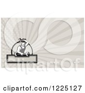 Clipart Of A Retro Blacksmith Forging A Dumbbell Background Or Business Card Design Royalty Free Illustration