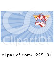 Clipart Of A Retro Builder And Houses Background Or Business Card Design Royalty Free Illustration
