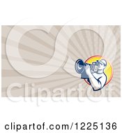 Clipart Of A Retro Filming Camera Man Background Or Business Card Design Royalty Free Illustration