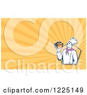 Clipart Of A Retro Chef Holding A Pot Background Or Business Card Design Royalty Free Illustration