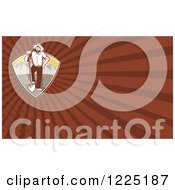 Clipart Of A Retro Prospector With A Shovel Background Or Business Card Design Royalty Free Illustration by patrimonio