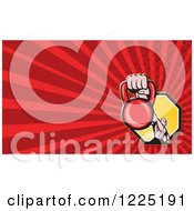 Clipart Of A Man Using A Kettlebell Background Or Business Card Design Royalty Free Illustration