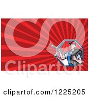 Clipart Of A Mechanic With A Tire And Wrench Background Or Business Card Design Royalty Free Illustration
