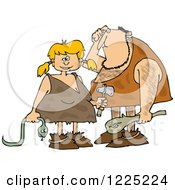 Poster, Art Print Of Dumb Caveman And Girl With A Snake