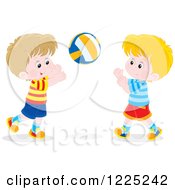 Poster, Art Print Of Two Happy Boys Playing Catch