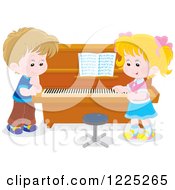 Boy And Girl Talking At A Piano