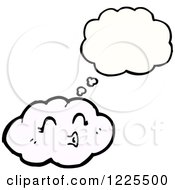 Clipart Of A Thinking Puckered Cloud Royalty Free Vector Illustration