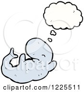 Clipart Of A Thinking Whale Royalty Free Vector Illustration