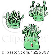 Clipart Of Green Sea Anemones Royalty Free Vector Illustration
