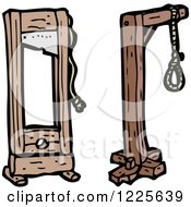 Clipart Of A Noose And Guillotine Royalty Free Vector Illustration by lineartestpilot