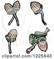 Clipart Of Acorns Royalty Free Vector Illustration by lineartestpilot