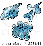 Clipart Of Blue Water Splashes Royalty Free Vector Illustration