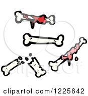 Clipart Of Bones With Blood And Tissue Royalty Free Vector Illustration