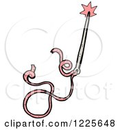 Clipart Of A Sewing Needle And Pink Thread Royalty Free Vector Illustration