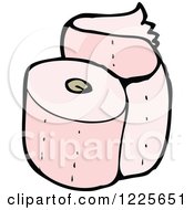 Clipart Of A Roll Of Pink Toilet Paper Royalty Free Vector Illustration