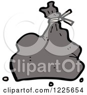 Clipart Of A Bag Of Garbage Royalty Free Vector Illustration by lineartestpilot