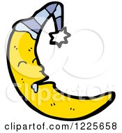 Clipart Of A Drooling Crescent Moon Royalty Free Vector Illustration by lineartestpilot