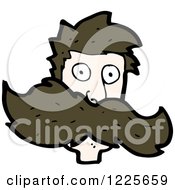 Clipart Of A Brunette Man With A Big Mustache Royalty Free Vector Illustration