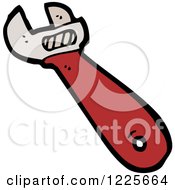 Clipart Of An Adjustable Wrench Royalty Free Vector Illustration